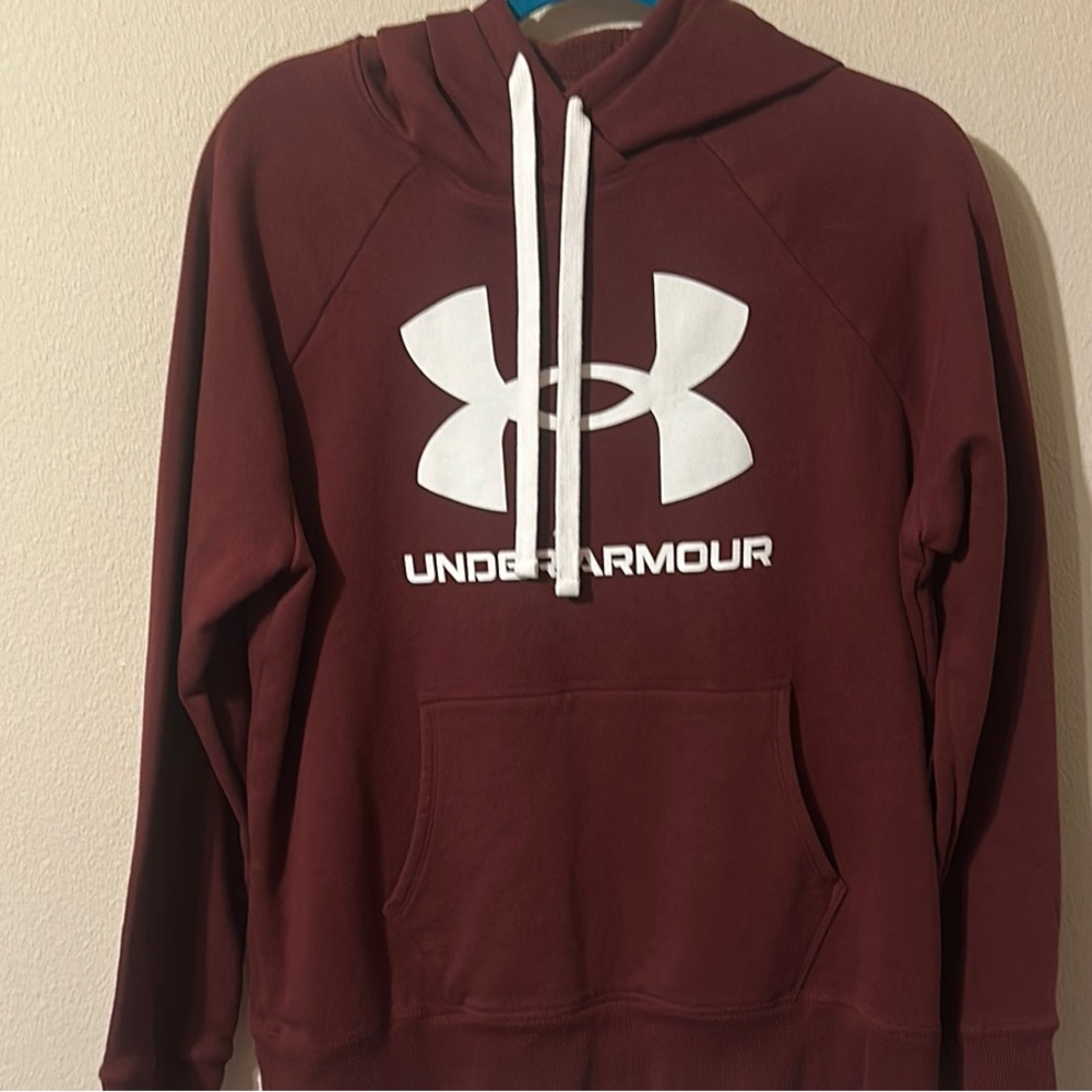 #16 Under Armour Burgundy Hoodie with Logo